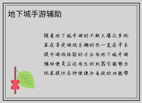 地下城手游辅助